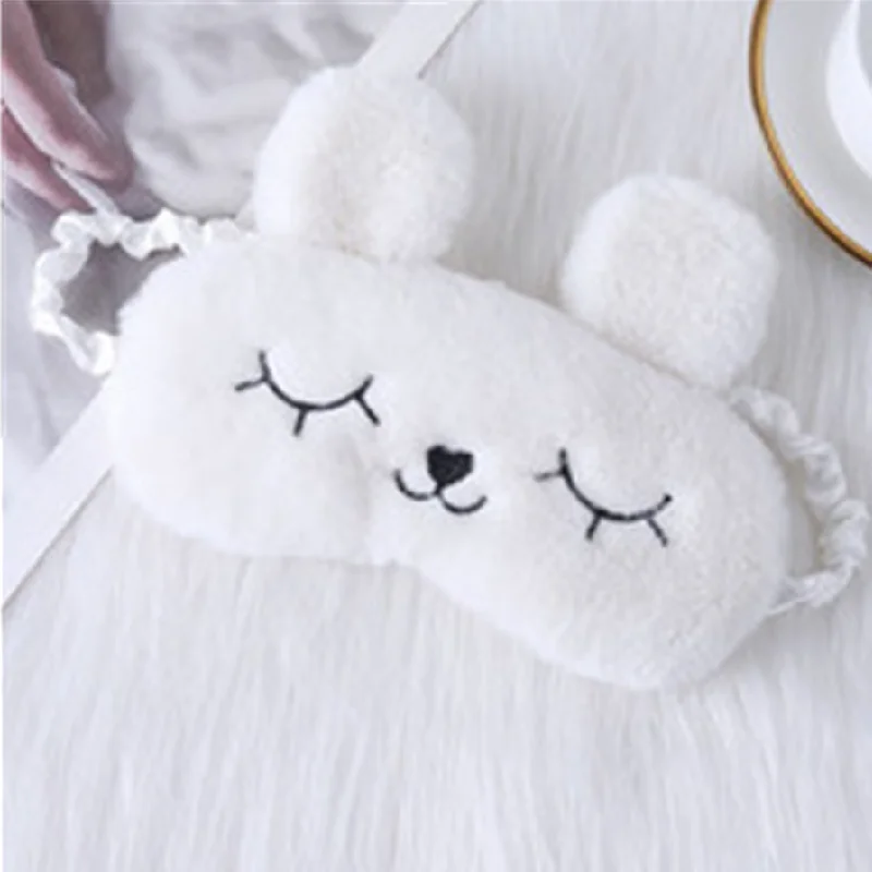 【Happier】 Cute Cartoon Rabbit Plush Sleeping Eye Mask Comfortable Sleep Mask Sleep Aid Traveing Home Shading Light Eye Cover Eyeshade. 