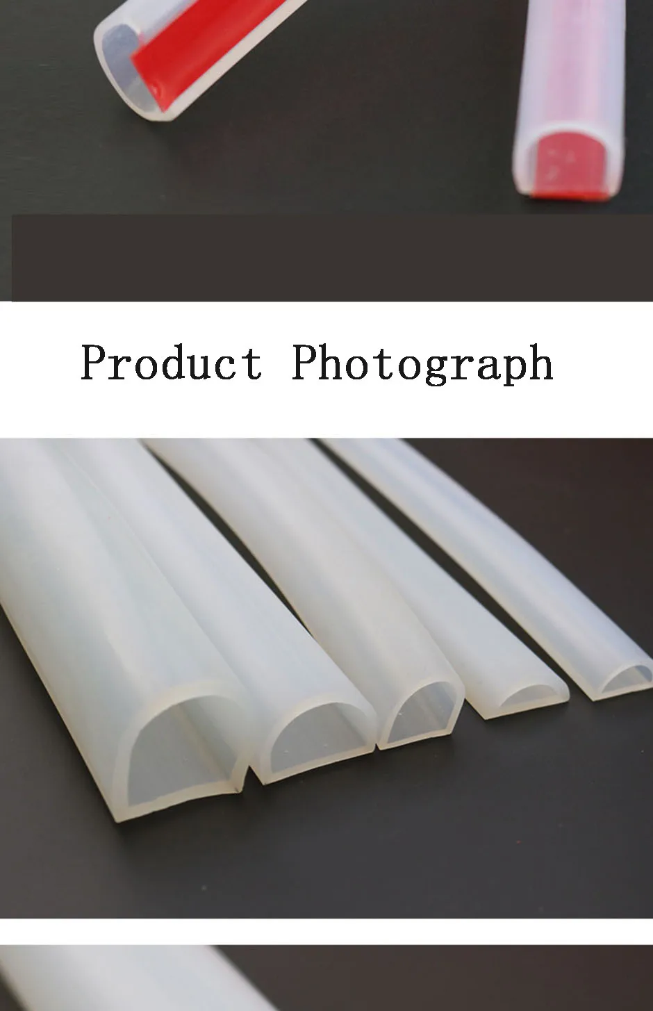 Description Picture 5 of item1M Silicone Semicircle D-shaped Bathroom Water Barrier Anti-collision Shock Absorption Door And Window Soundproofing Strip