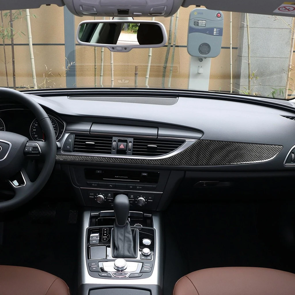 

For Audi A6 C7 A7 4G8 12-18 Accessories Center Console Carbon Fiber Interior Car Fitting Board Decoration Strip Panel Sticker