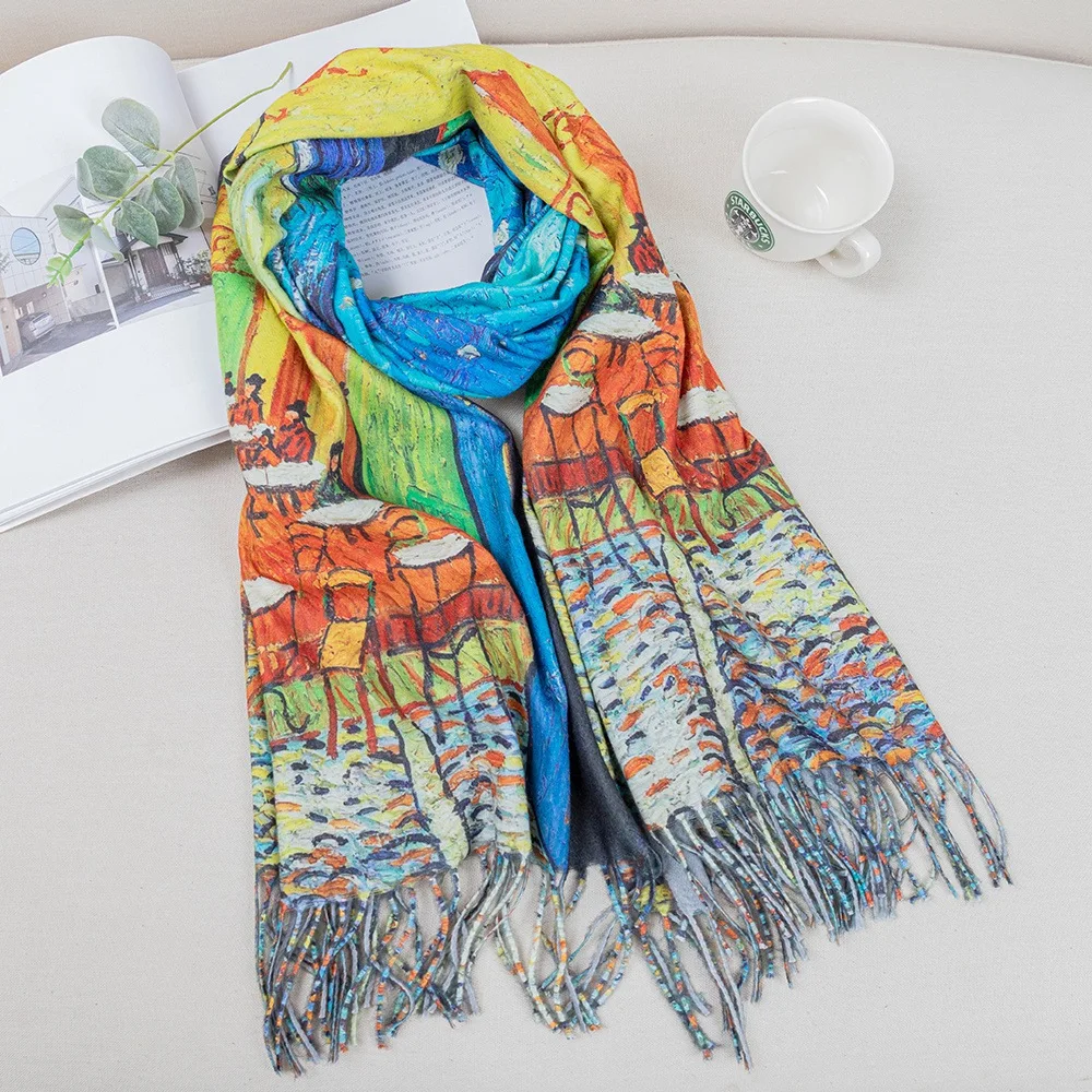 Sciarpa Donna Sciarpe Quadri Famosi Sciarpa Stola Foulard Con