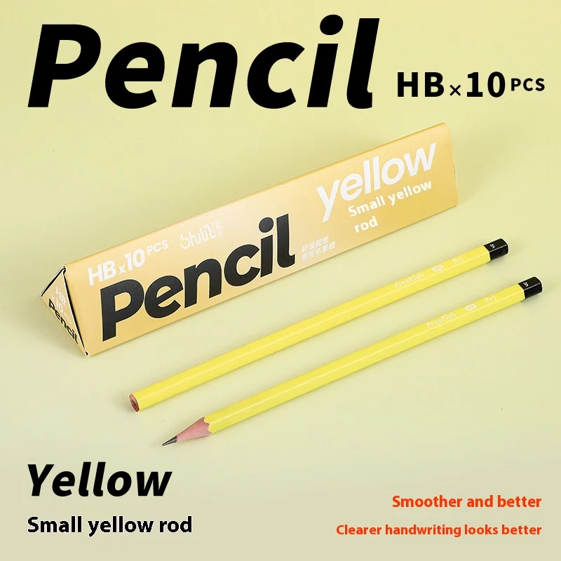 Premium Quality Wooden Lead Pencils for Smooth Writing & Artistic Drawing - Pack of 10