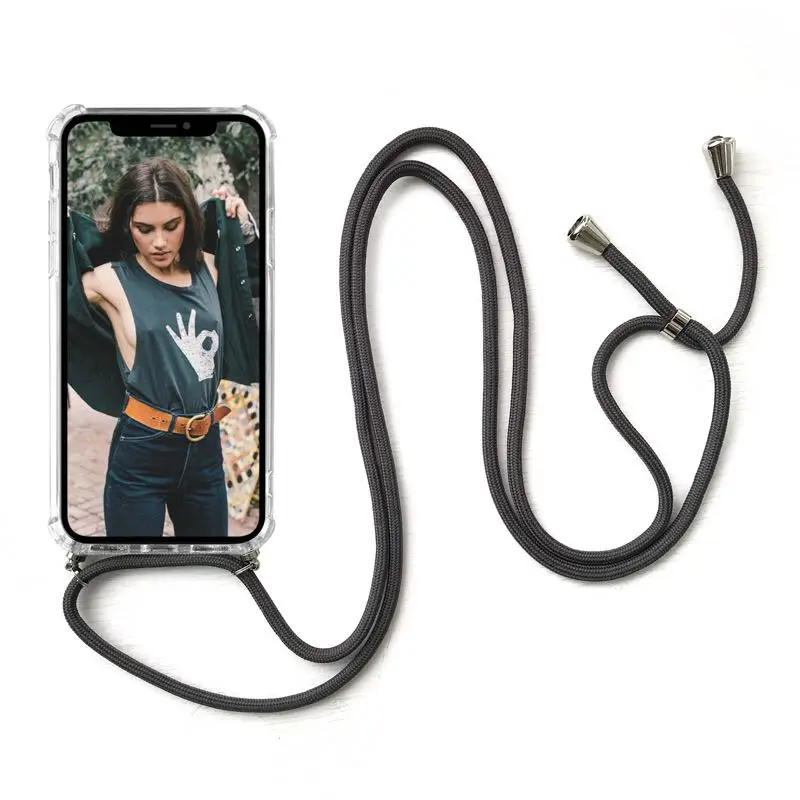 Crossbody Lanyard Necklace Clear Phone Case with Neck Strap