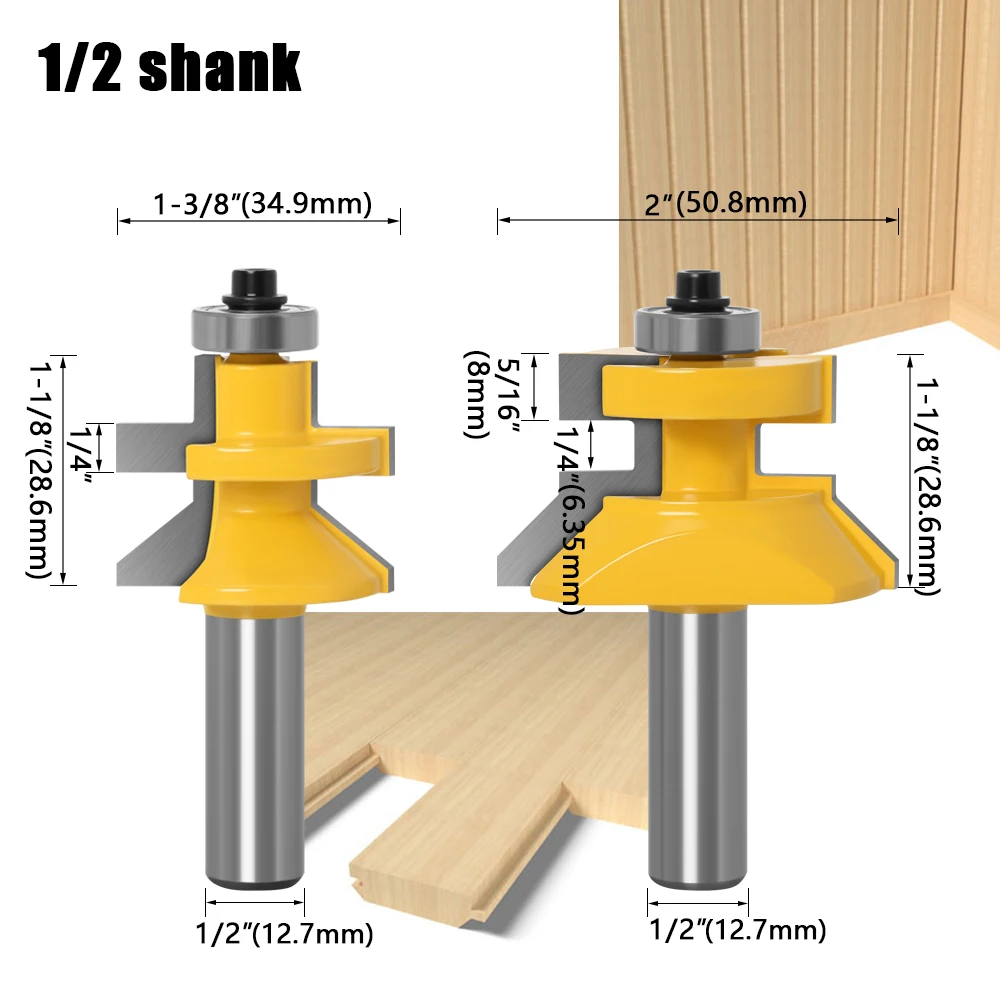 ヨニコ ラウンドノーズコアボックス ルータービットセット 4ビット 1/2インチシャンク 14461　並行輸入