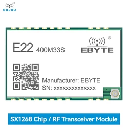 SX1268 433MHz 33dBm LoRa RF Module SMD IPEX Stamp Hole 2W E22-400M33S 16KM Long Range Wireless Data Transmitter and Receiver