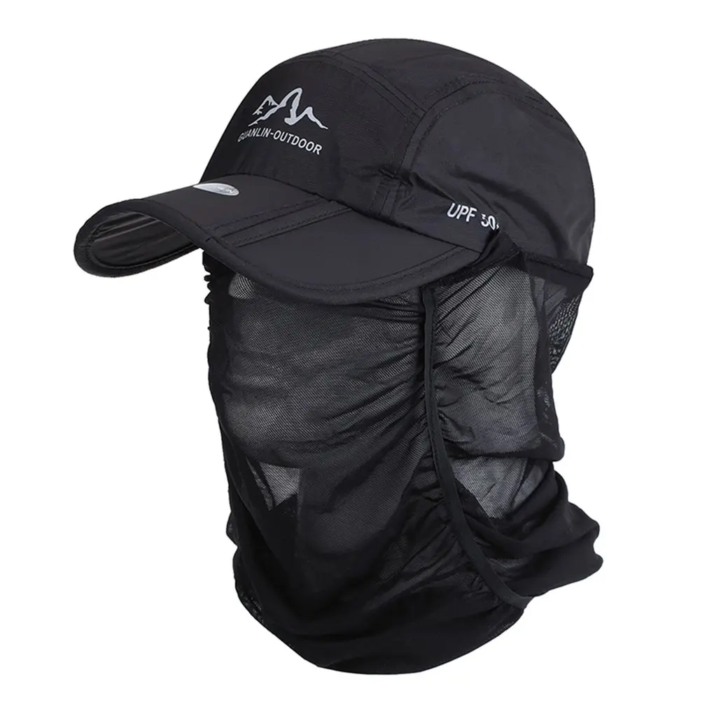 Sports Visor Hat Quick-drying Outdoor Sports Hiking Visor Hat UV Protection Cap Face Neck Cover Fishing Sun Protect Cap Outdoor Protective Uv Hat