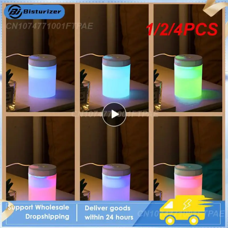 

1/2/4PCS Air Humidifier Mini Portable Sprayer USB Colorful Atmosphere Light Mute Large Spray Aromatherapy Machine Car Office Air