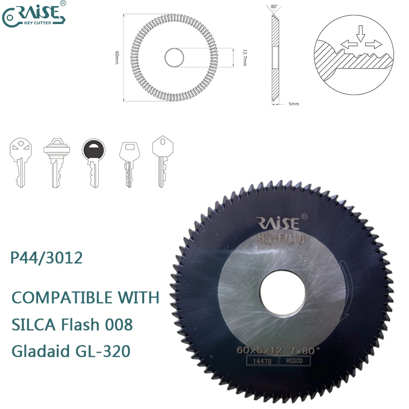 P44 3012 Fresa Compatibile Con Silca Flash 008 Gladaid Gl 320 Key Copy Machine Strumenti Per Fabbro