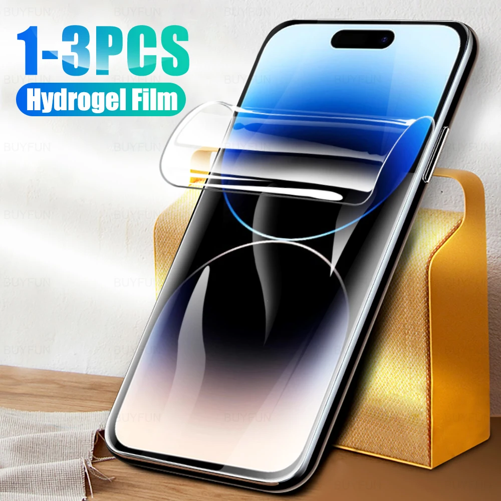 1-3 Pz Per Iphone 14 Pro Pellicola Idrogel Per 13 12 11 Max Plus Mini Fulll Cover Pellicola Anteriore Pellicola Protettiva Morbida Trasparente Iphone 