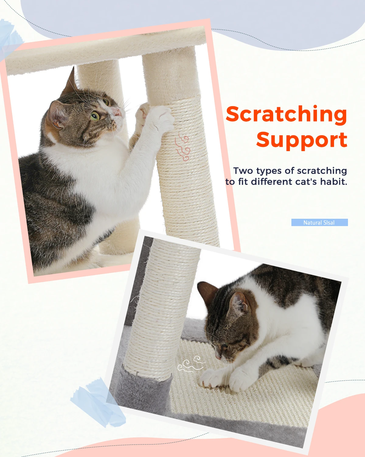 Title 10, H160CM Multi-Level Cat Tree Tower Scratching Po...