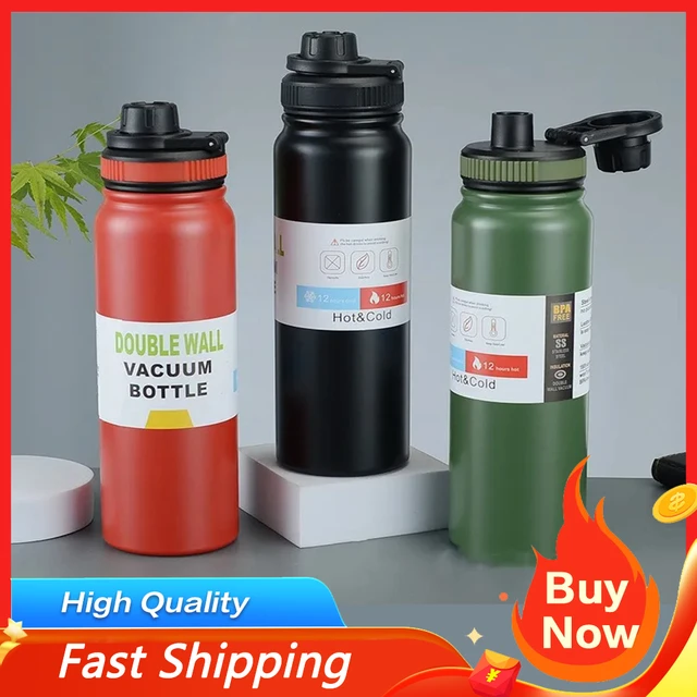 1 PC Portable Vacuum Insulated Water Cup Stainless Steel Thermos Bottle for  Coffee Water Keep Hot Cold 600 800ml - AliExpress