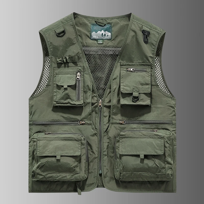 Men's Leisure Vest Tooling Style Multi-Pocket Casual Loose Cooling Fisherman Vest