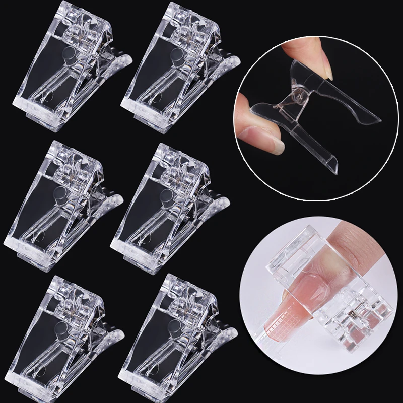 Acrylic Nail Clip Transparent Gel Quick Building Nail Tips Clips Fingernail Extension UV Clamps Manicuring Art Tools Set