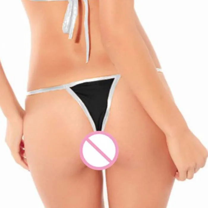 Women Micro Low Waist Elastic Waistband T-back Lingerie Transparent Underwear Lace Thong G-string Women's Panties
