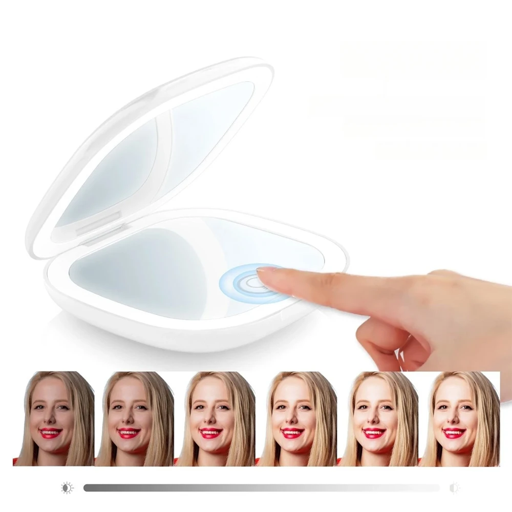 Compact LED Makeup Mirror with Magnification 3