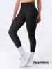 Leggings de sport sans couture taille haute pour femme, effet push-up fessier, contrôle abdominal, froncé, pour gym et yoga, modèle Four