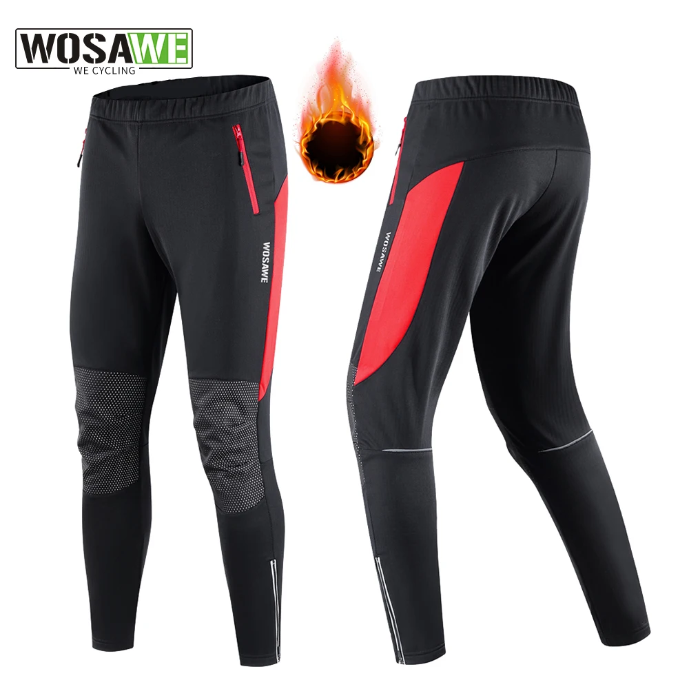 WOSAWE Men's Winter Cycling Pants Fleece Sport Reflective