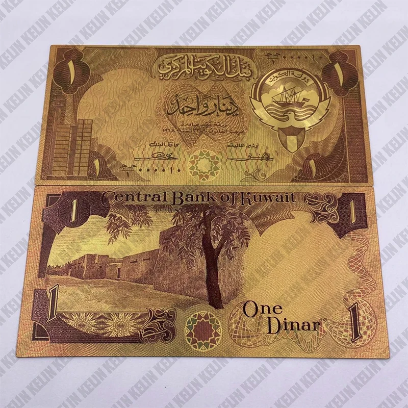 5 Disegni Nuovo Colore Kuwait Banconota Banconota Placcata In Oro Carta Dorata Per La Valuta Della Nota Di Raccolta