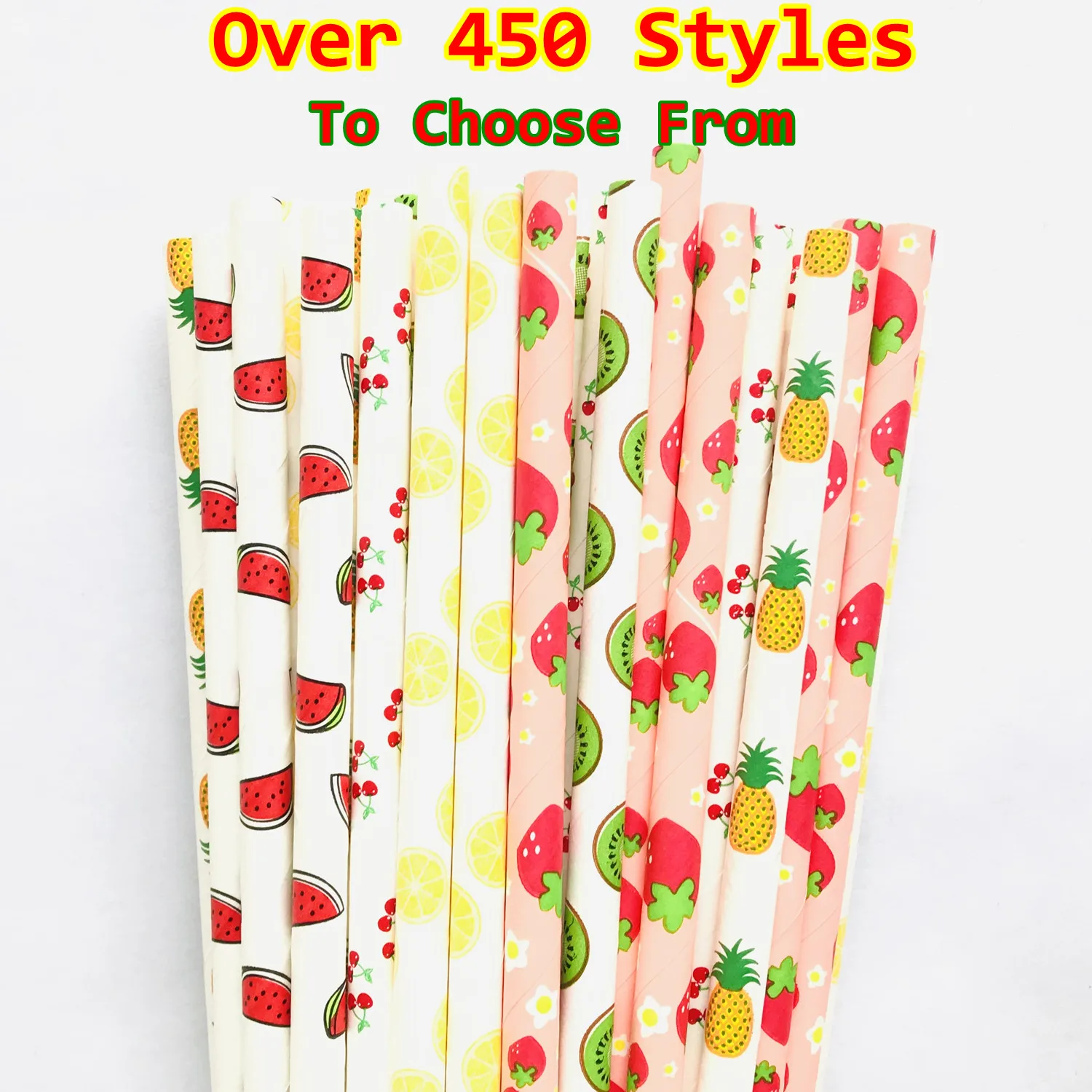 

Free DHL 2000 Pcs Fruit Paper Straws Bulk,Yellow Pink Red Watermelon Cherry Strawberry Pineapple Print,Cute Kids Wedding Party