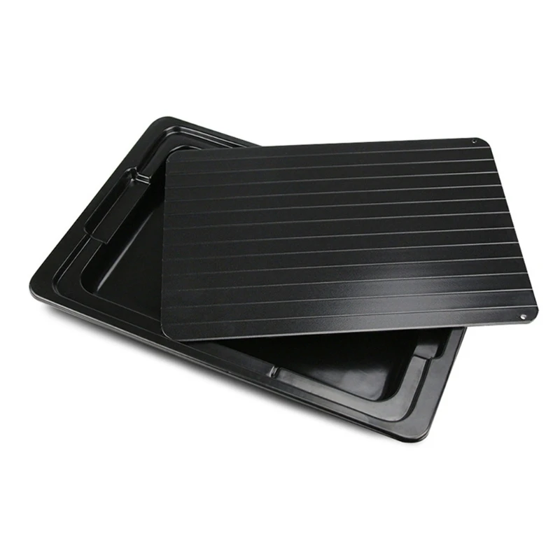 

No Plug Natural Defrost Thaw Tray With Drip Tray Aluminium Premium Aluminum Defrosting Plate Gift Durable