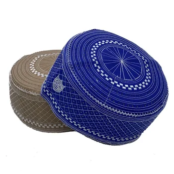 Muslim Men Prayer Hat Cotton Embroidery Men's Islam Ramadan Hats Islamic Clothing Accessories Caps Arabia Middle East Cap