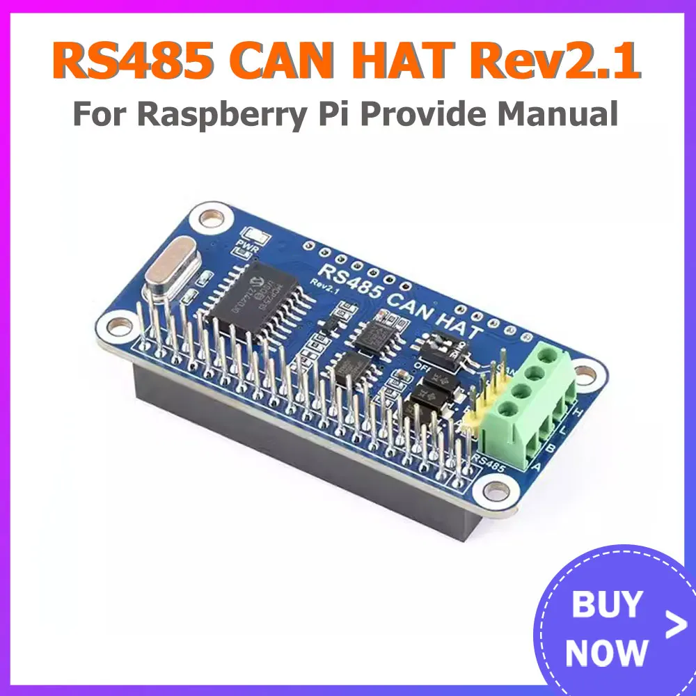

RS485 CAN HAT 3.3V MCP2515 SP3485 SPI Interface Allows Stable Long-Distance Communication for Pi 4B/3B+/3B/Zero
