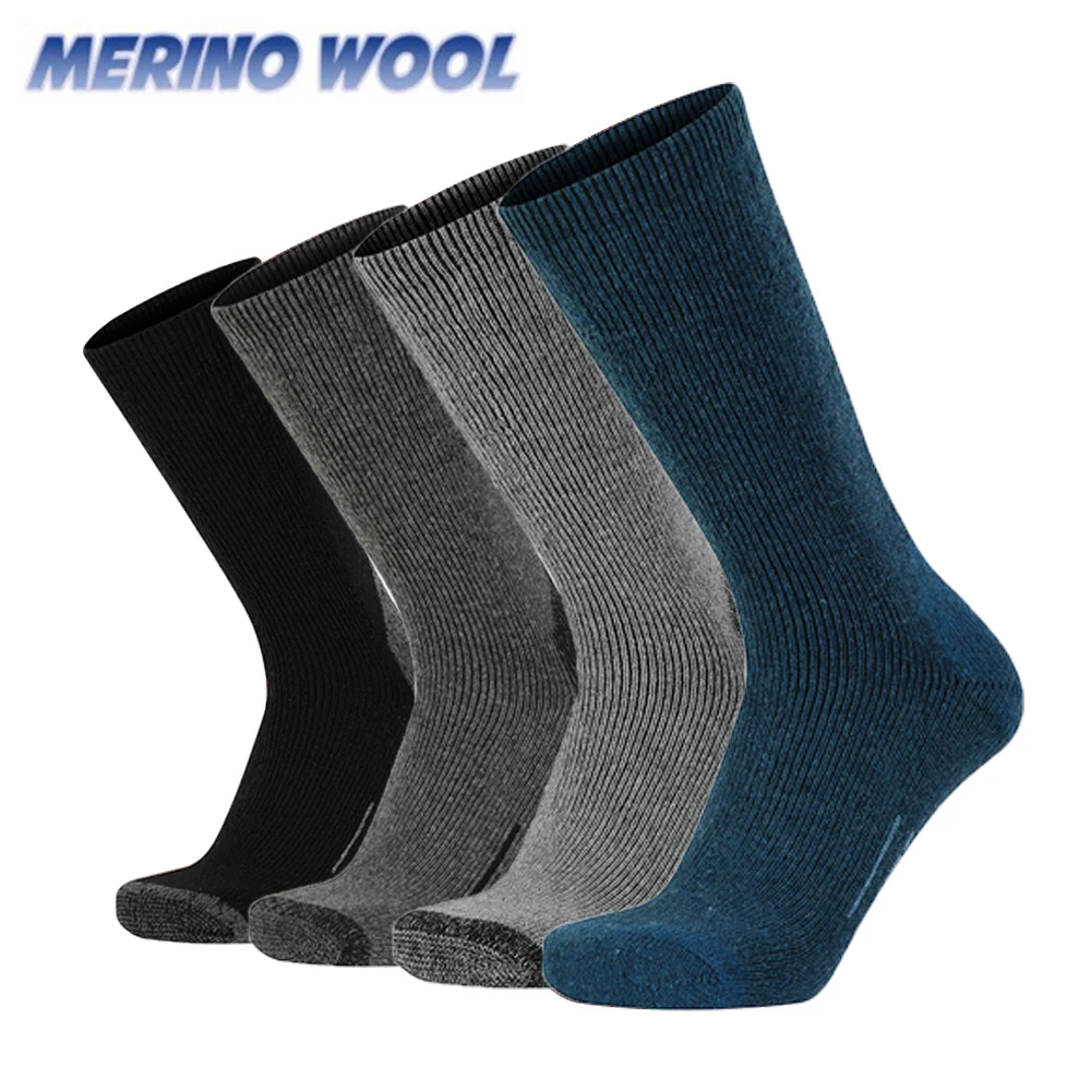 Hiking Socks Merino Wool Socks Men Merino Wool Boot Winter Crew Thermal Warmest Sports for Skiing Running Cycling