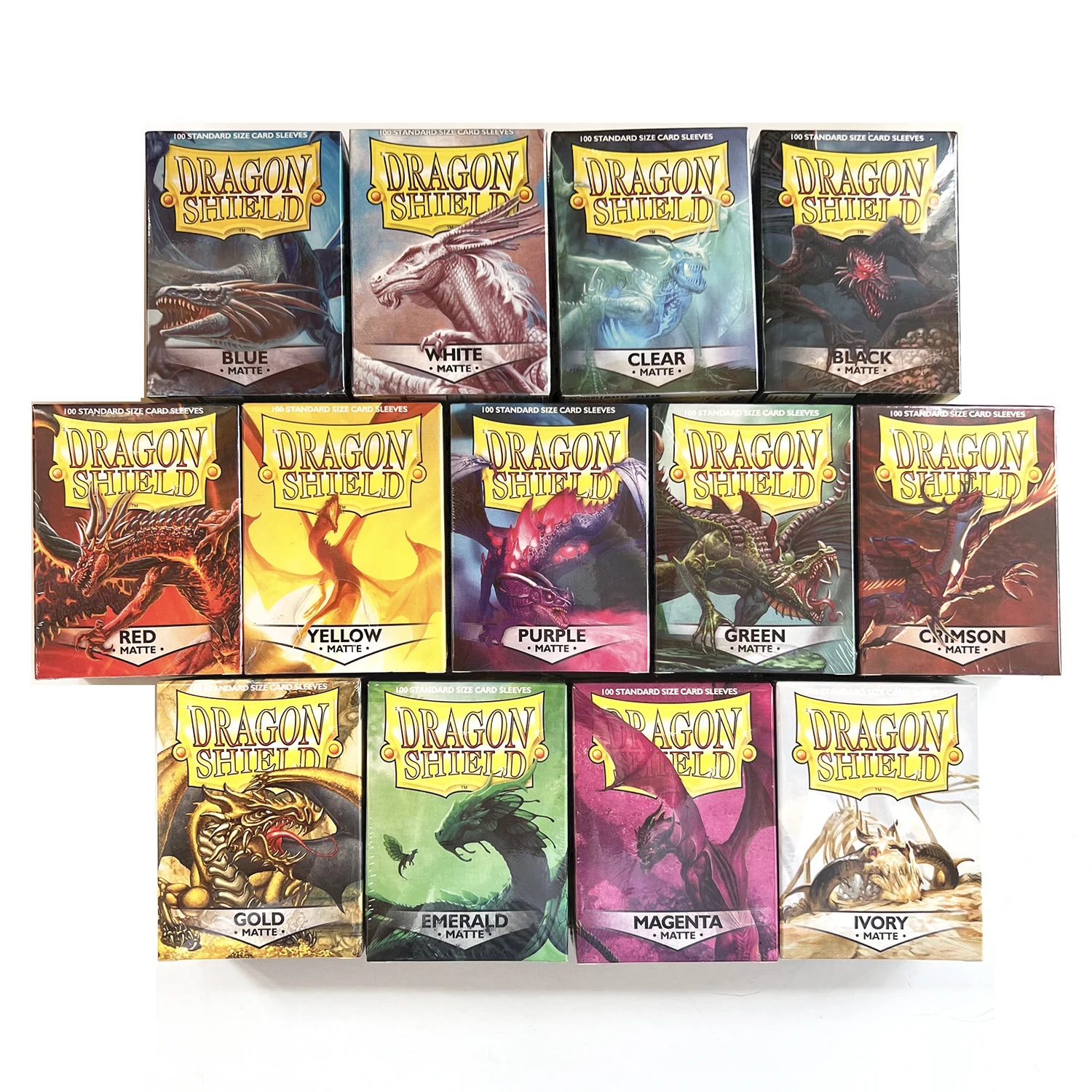 5 Packs 100ct Dragon Shield Black/Crimson/Clear/Copper/Purple Standard Size Sleeves Play Card Protector MTG/PTCG Covers 66x91mm