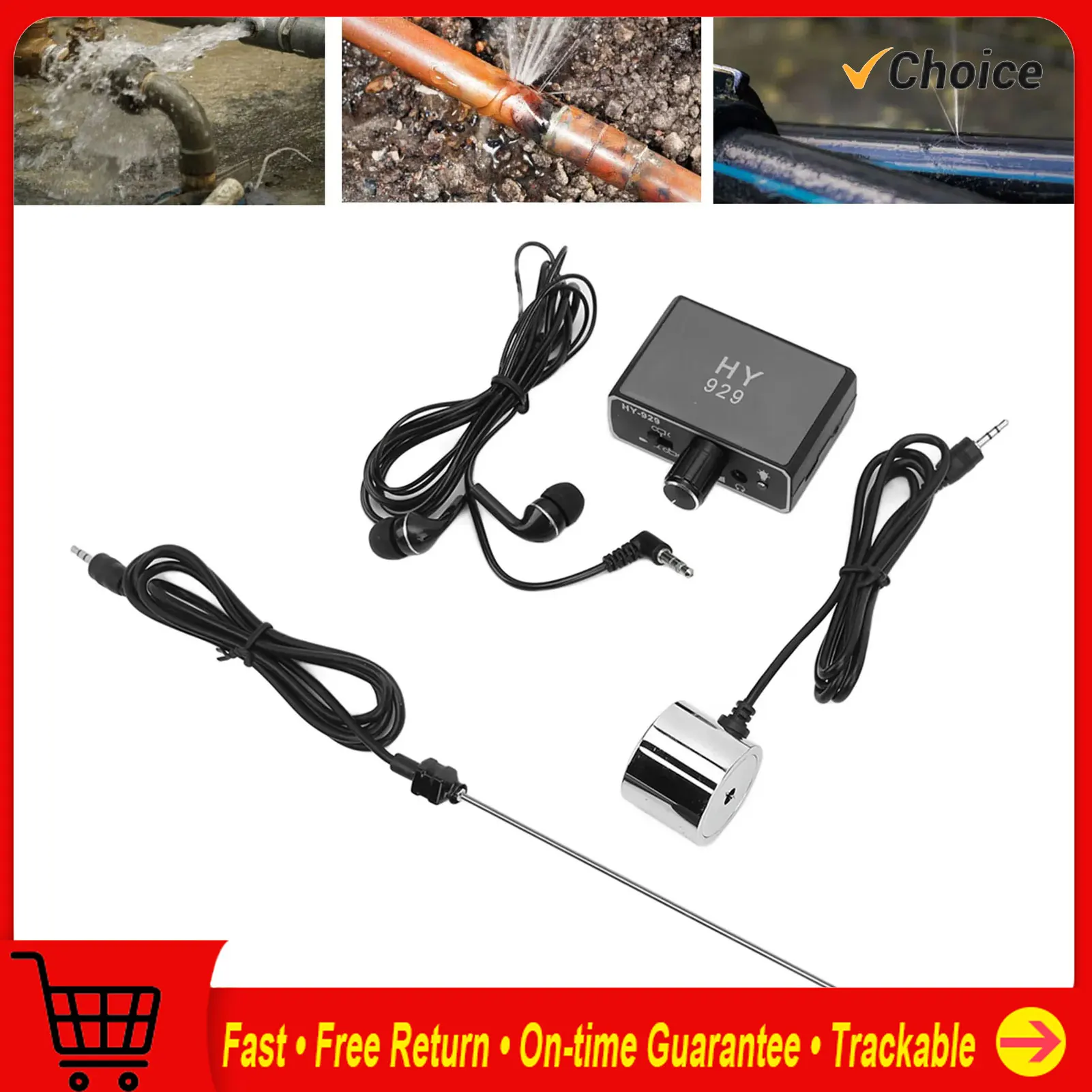 Water Lekkage Detectie Ondergrondse Waterpijp Lek Monitor Hoge Intensiteit Detector Accessoire Kit Met Oortelefoon