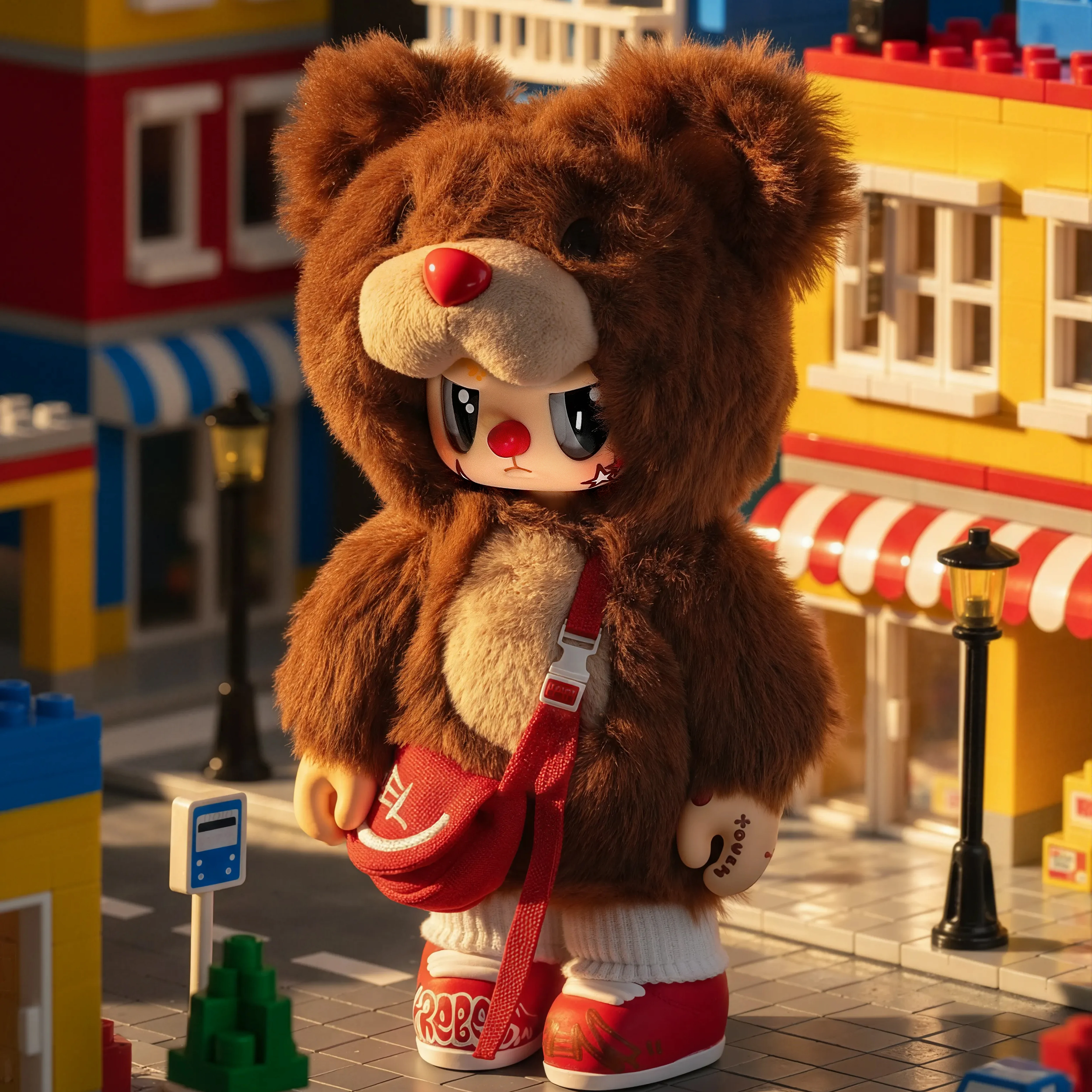 Chaosweet Rebel Bear Satchel Movable Series Vinyl Joint Ornaments