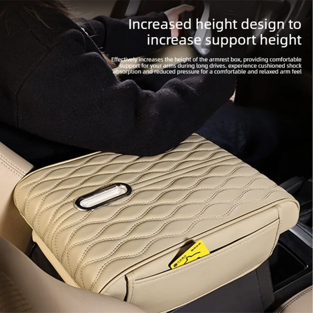 Deluxe Car Armrest Cover with Dual Side Pockets and Built-in Tissue Holder