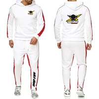 2024 Spring and Autumn New Printing Men Ski Doo Can-am Breathable Outdoor + Pants Sports Casual Solid Color Zipper Set 2