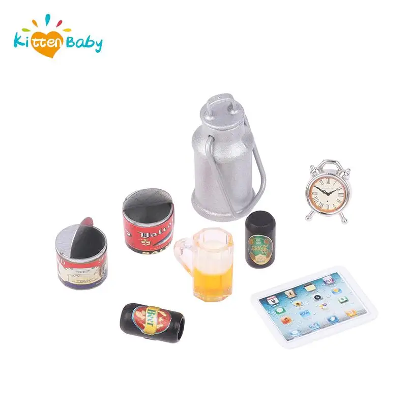 

1: 12 Dollhouse Mini Model Scene Outdoor Scene Food Can Kettle Beer Mug Set Dollhouse Camping Supplies Toys Dollhouse Home Decor