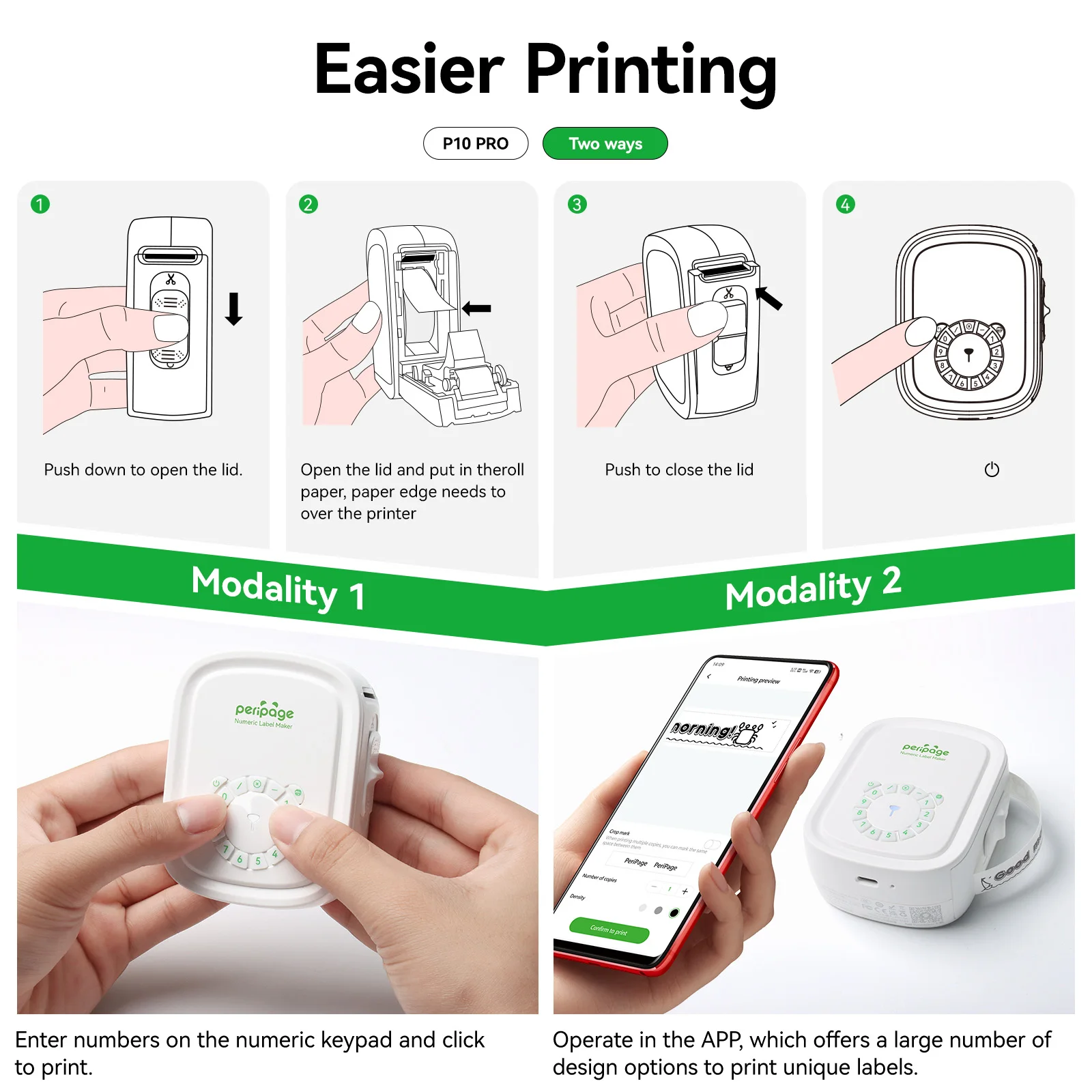 Peripage P10 PRO Label Maker Mini Portable Label Printer Rechargeable 12mm Adhesive Label Ribbon Printer Machine Similar to D110