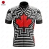 Canada Cycling Jersey for Men, Breathable Short Sleeve, Bib Shorts, Durable 20D Gel Pad, Mountain Bicycle Clothing, New, V1 2