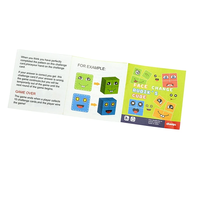 Cube Table Games Educational Toys Face Blocks Cube Building Block Puzzle Interactive Board Game Challenge learn Emoticon 5