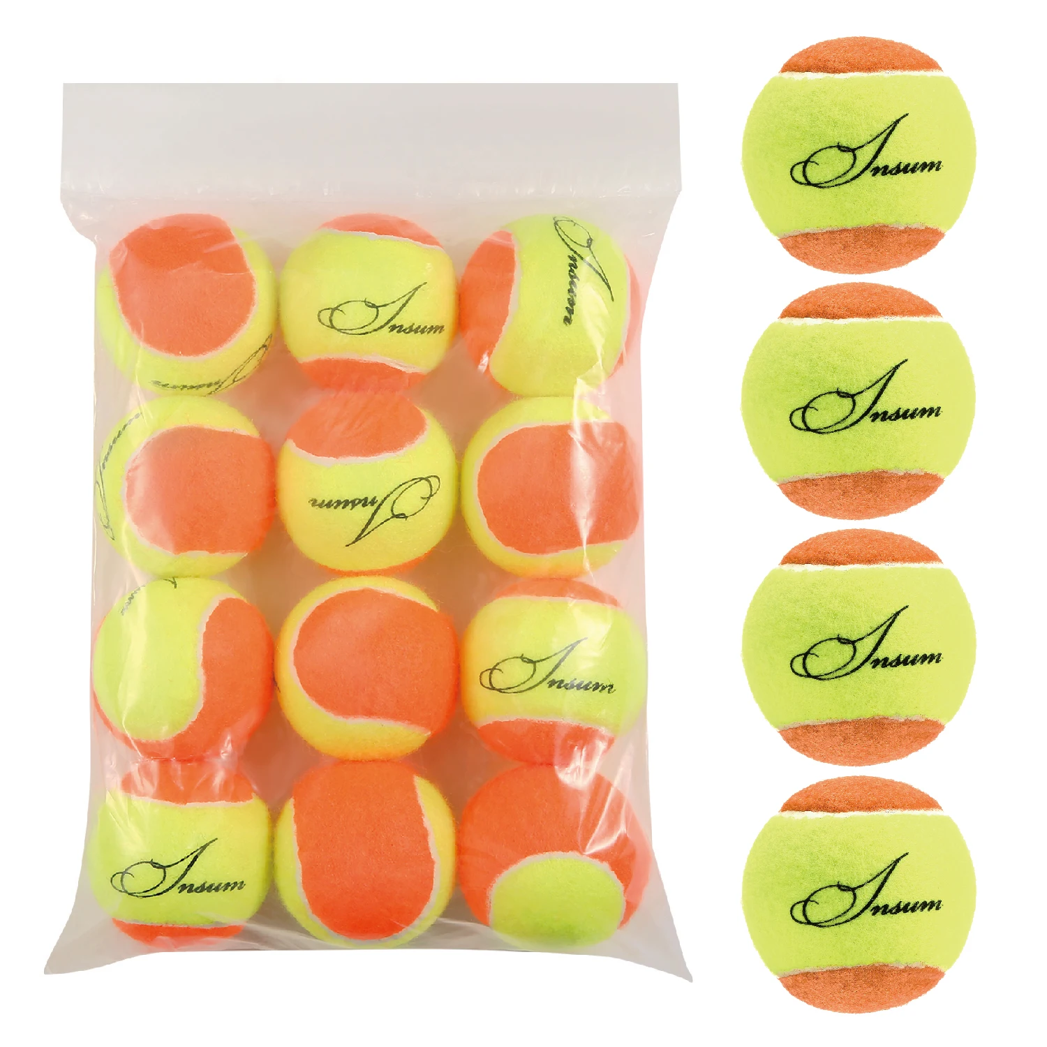 12pcs Beginners Teens Tennis Balls Practice Ball Pet Dog Playing Balls Training Sports Competition Low Compression Tennis