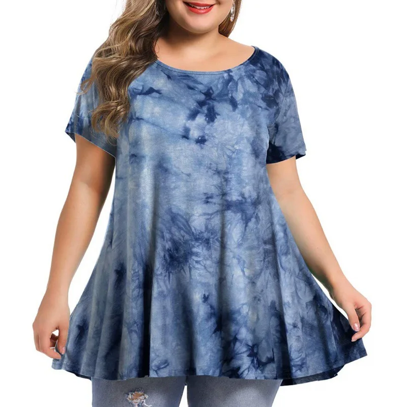 

Футболка женская оверсайз с коротким рукавом, круглым вырезом и принтом