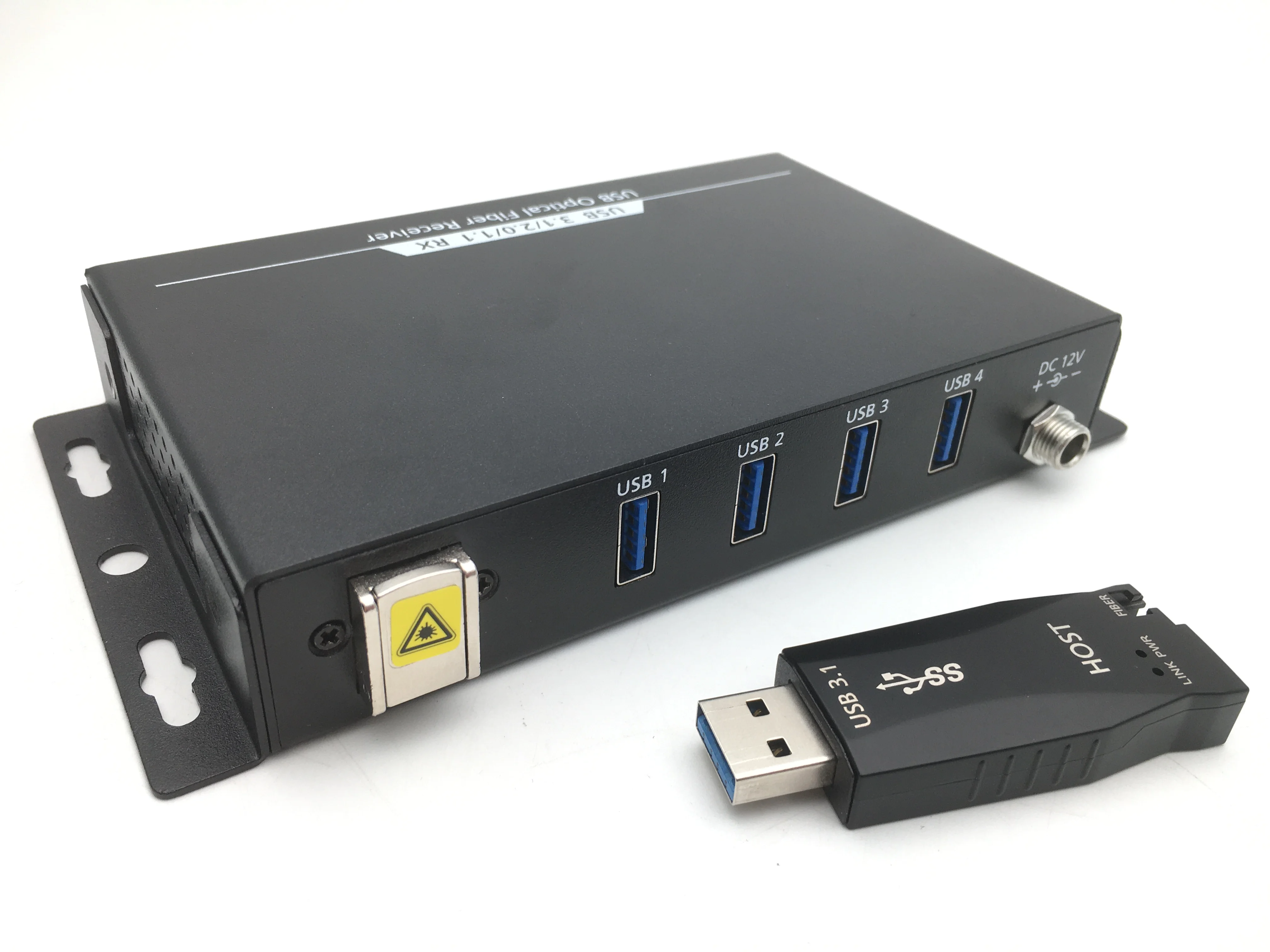 4 port USB3.0 single fiber extender Compatible with USB2.0/1.1/ 1 LC fiber up to 300 meter