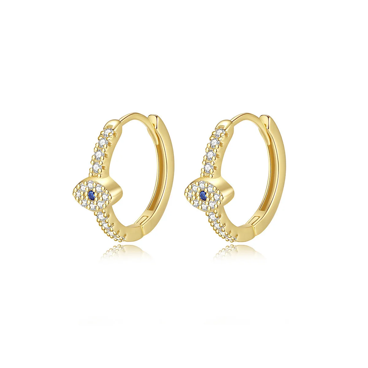 

Wholesale Genuine 100% 925 Sterling Silver Mini Dainty Zircon Evil Eyes Hoop Earring Small Stud Earrings for Women Femme