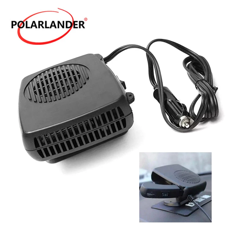 Car Fan Heater 12V Defroster Demister Automatic Overheat Protect Foldable Handle Car Ceramic Heating Cooling Heater Fan Portable
