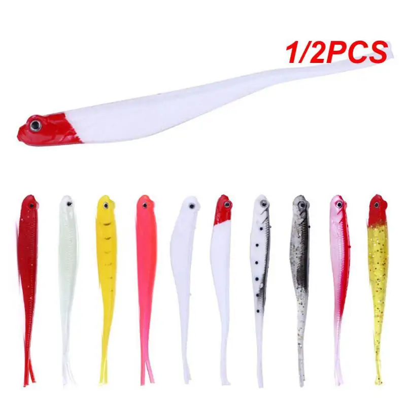 1/2 Pz Bionic Fishing Bait Open Belly Fish Luya Fake Bait 10-Color Luya Soft Bait Accessori Per La Pesca Soft Insect Bait