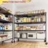 Storage Shelves 75.6" H Wire Shelving Unit with Wheels 2500LBS Heavy Duty Metal Shelves for Storage Adjustable Garage Storage Ra 2