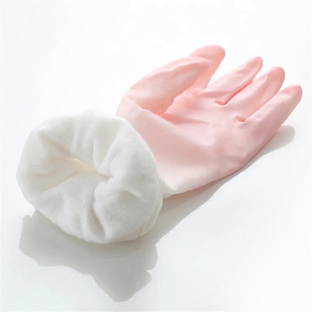 Winter Waterproof Rubber Latex Velvet Gloves Household Kitchen Durable Cleaning and Washing Clothes Gloves 6