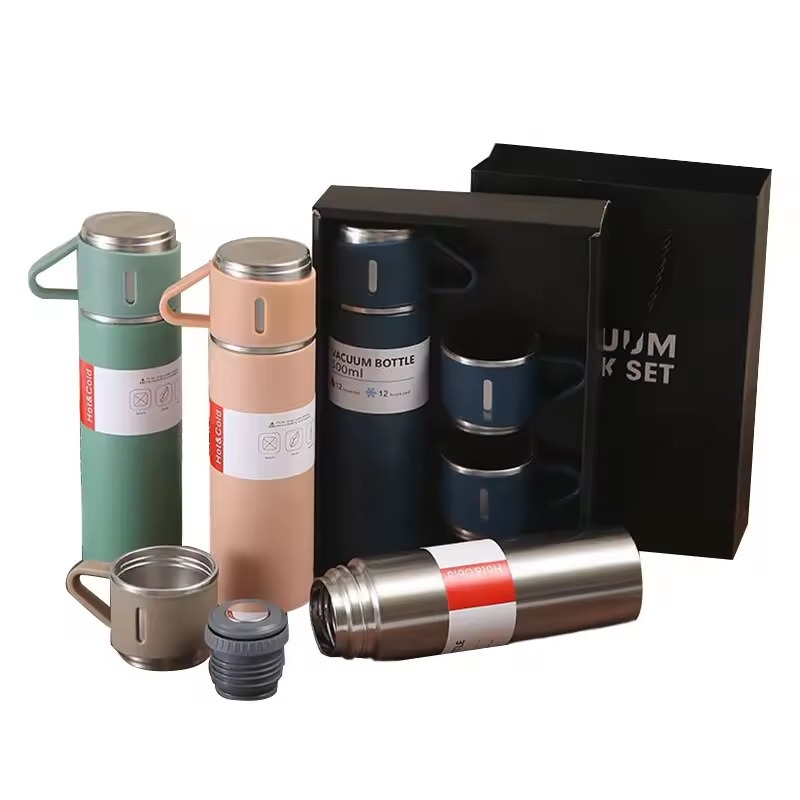 500ML Stainless Steel Vacuum Flask Gift Set Business Style Coffee Mug Outdoor Hot Water Thermos Bottle Portable Flask Carafe