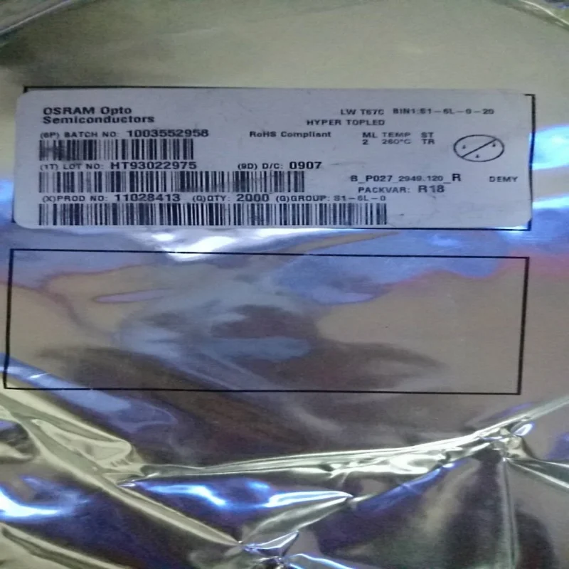 오스람 자동차 계기등, 밝은 SMD LED, 3528 화이트, 100 PCs, LW, T67C
