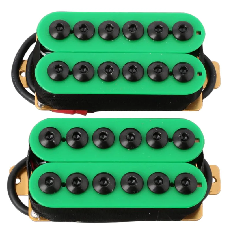 

2 шт двойная катушка электрическая гитара хамбакер искусственная и Шейная керамическая сетка в стиле инведера панк зеленая