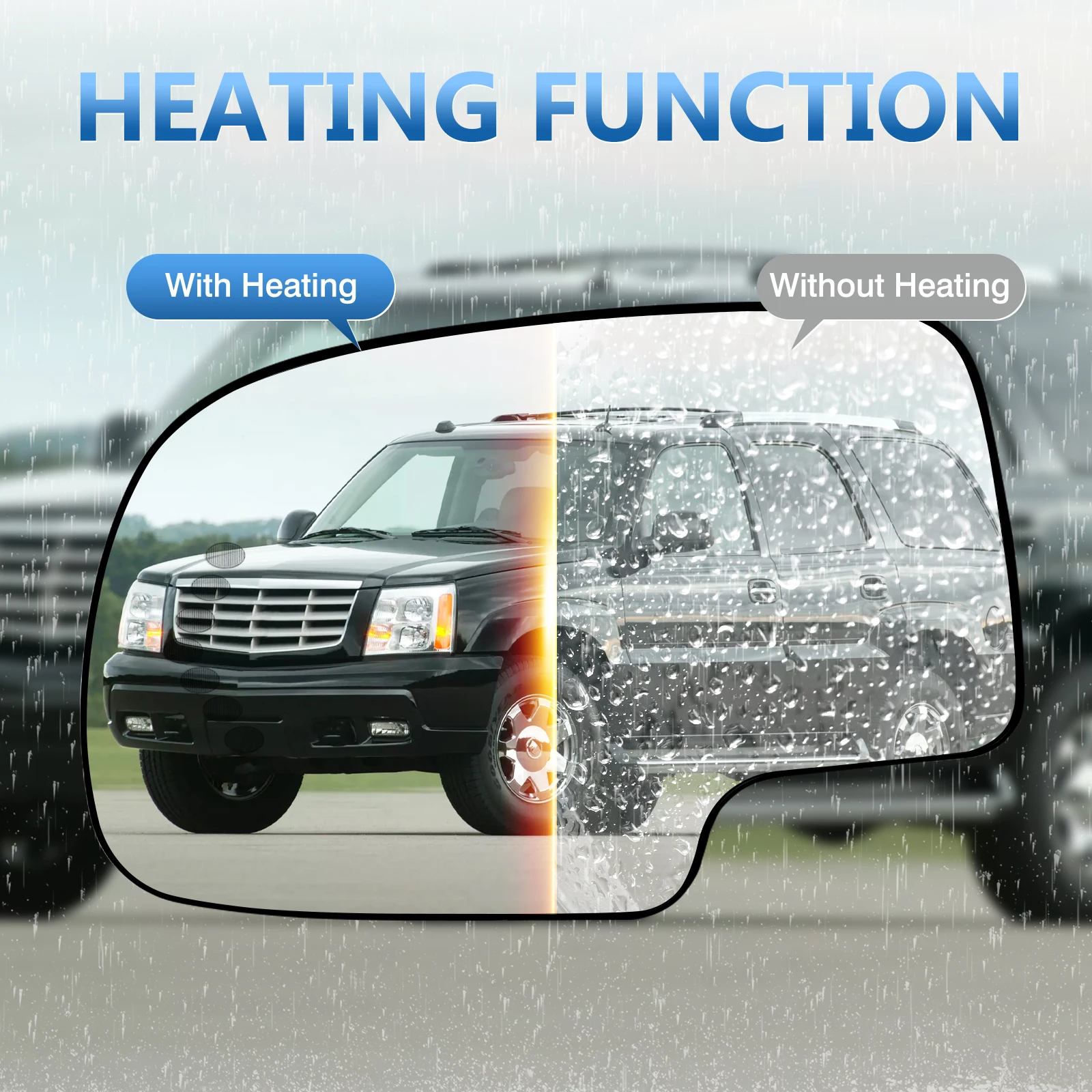 Car Side Mirror Glass Replacement For Chevrolet Avalanche Silverado Tahoe & GMC Yukon Sierra - Non-Heated White Glass