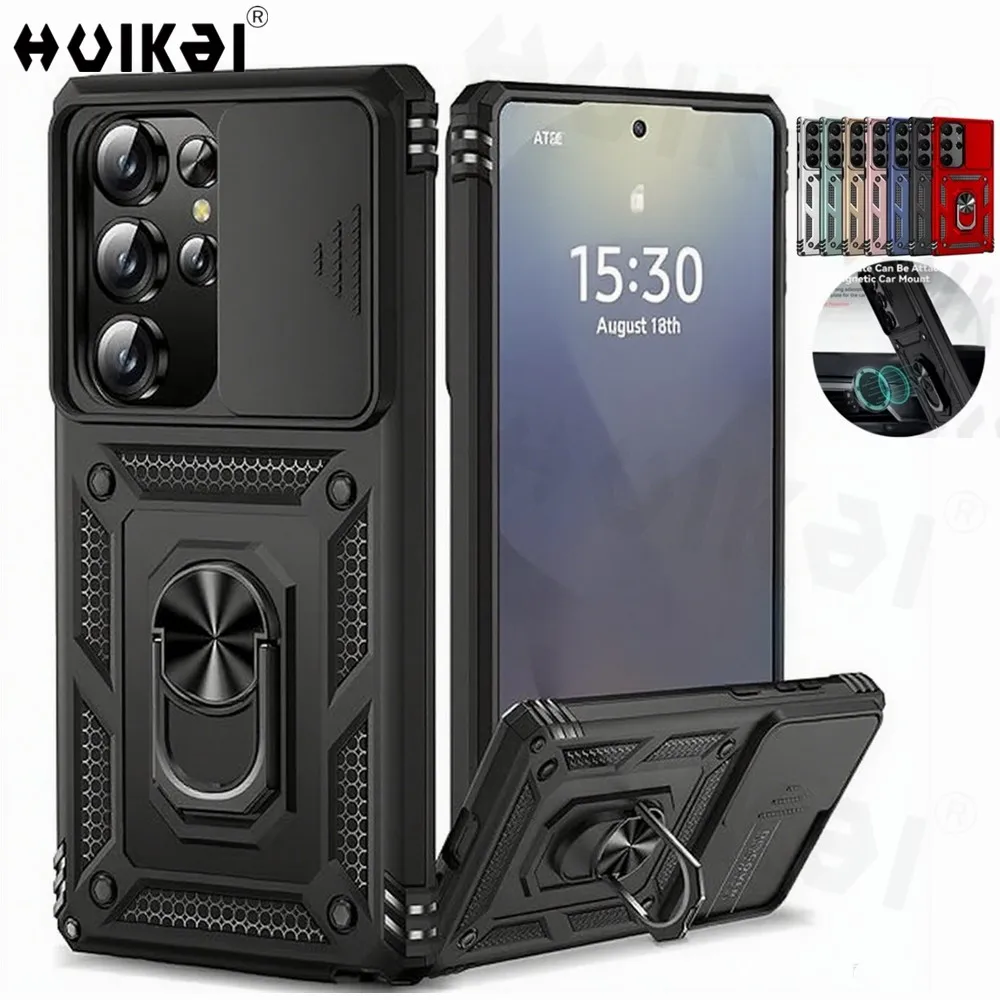 Military Grade Armor Cover with Slide Camera Lens and Bumpers