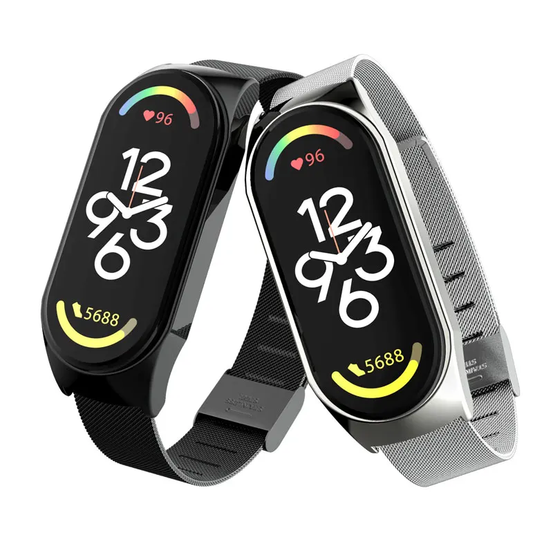 Straps for Mi Band 7 Plastic Shell Metal Milanese Bracelet Wristband for Xiaomi Mi Band 7 Straps For Miband 7