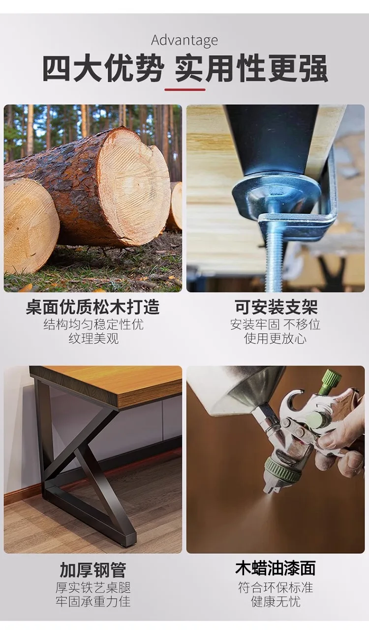 Description Picture 4 of itemCustomization Desktop Computer Desks Household Bedroom Work Esports Computer Desks Write Mesa Plegable Office Furniture QF50CD